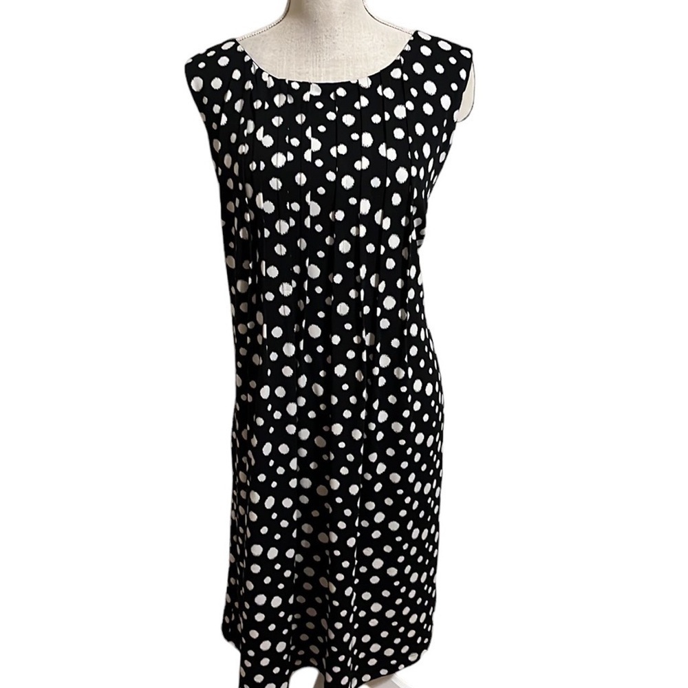 Perceptions sleeveless dress, blk/white. Sz 18w